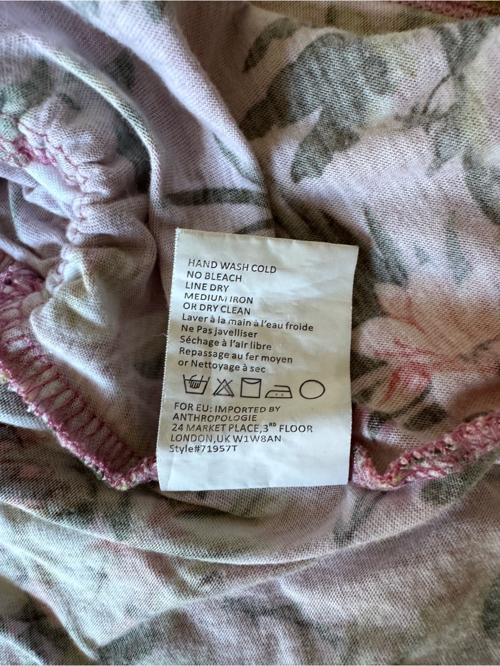 Anthropologie Tiny Floral Pink Lace-Trim Sleeveless Top - Picture 5 of 7